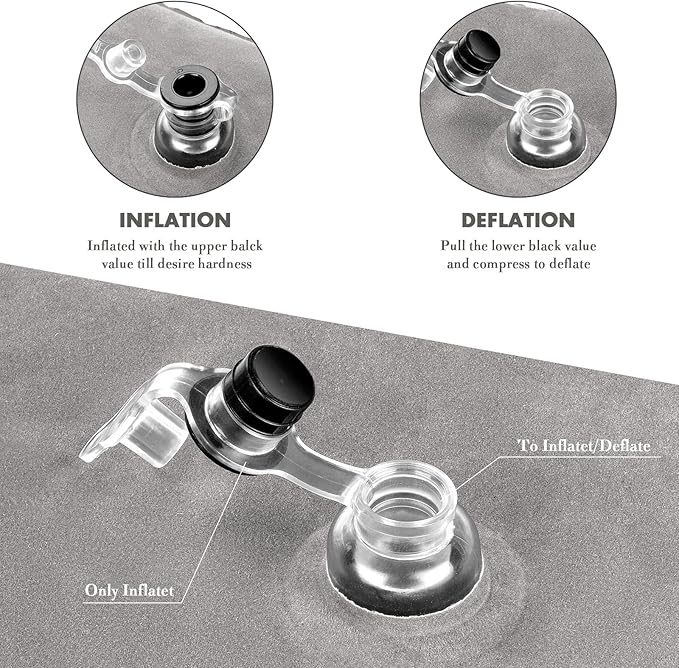 Inflatable Wedge Pillow for Sleeping, Portable Travel Wedge Pillow for Sitting in Bed, Inflatable Wedge Pillows for Travel, Blow Up Under Knee Pillow