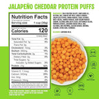 Twin Peaks Protein Puffs - (Jalapeno Cheddar), Keto Friendly, Low Carb Snack (300g, 21g Protein, 2g Net Carbs, High Protein, Healthy Crunchy Snack)
