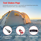 12 Pcs Aluminum Ground Anchors, Non-Rust Cast Tent Stakes Heavy Duty Metal Tent Stakes Pegs Ideal for Tents, Canopies, Sheds, Car Ports, Swing Sets Outdoors