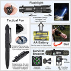 Gifts for Men Dad Husband Fathers Day, Survival Gear and Equipment kit 21 in 1, Professional Cool Gadgets Stuff Tactical Tool, Gift Ideas for Him Son Daughter Emergency Hunting Outdoors Camping Hiking