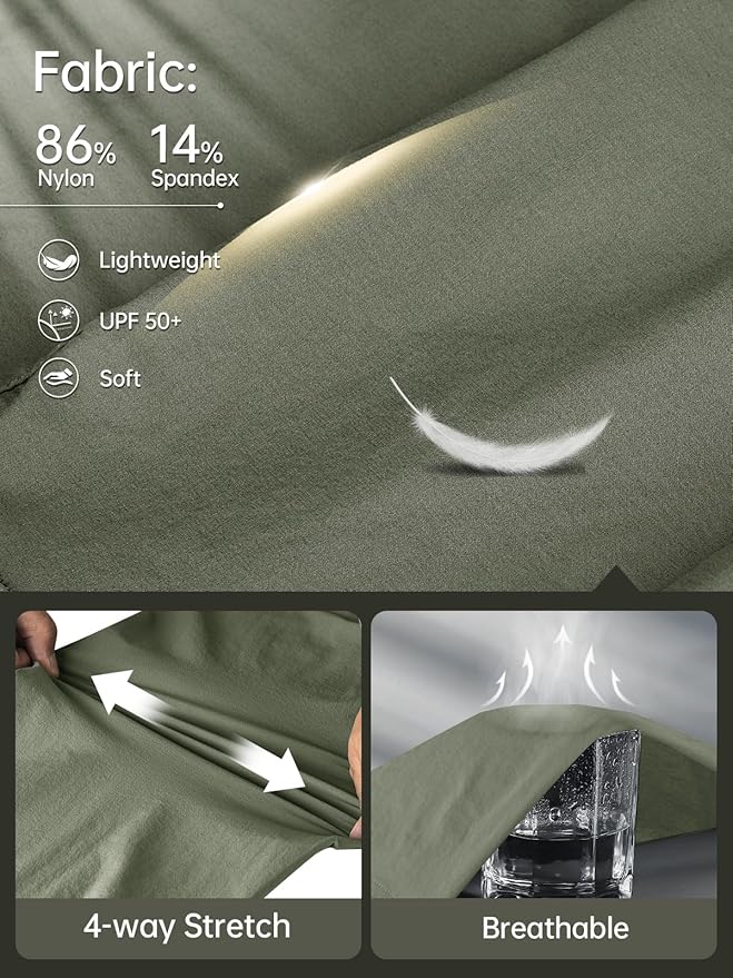 FREE SOLDIER Men's Outdoor Cargo Hiking Pants with Belt Lightweight Waterproof Quick Dry Tactical Pants Nylon Spandex