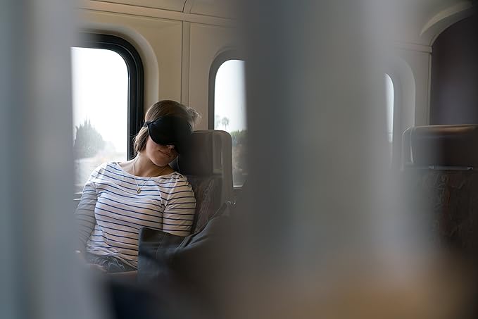 Lewis N. Clark Men's Travel Comfort Eye Mask with Adjustable Straps, Black, 1 Count (Pack of 1)