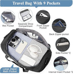 Travel Duffel Bag for Women, Carry-on Overnight Weekender Bags with Wet Pocket & Toiletry Bag, For Spirit Airlines 18x14x8 Personal Item Bag,3 Pcs Set,Small,Black