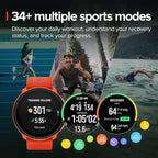SUUNTO Run Sports Watch, 1.32" AMOLED Touchscreen w/Crown Button, 12D Battery Life, Dualband Accurate GPS, Wrist Heart-Rate & Sleep Health Tracking, 35g Lightweight & 4GB Offline Music, Coral Orange