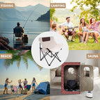 Portable Folding Chair for Sauna, Fast Folding Chair with Carry Bag and Side Pocket Chairs for Adults, Carry Chair for Camping, Tailgates, Beach, and Sports