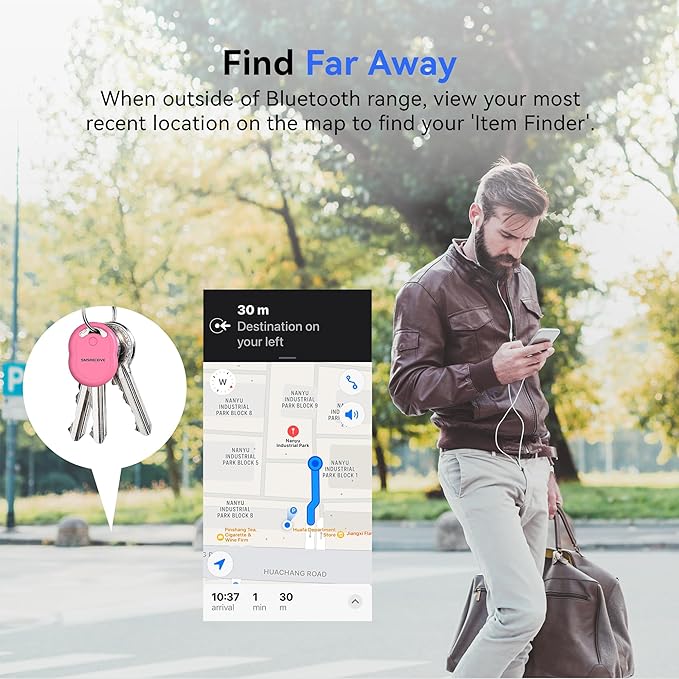 Air Tracker Tag-1 Pack [Apple MFI Certified], Smart Bluetooth Tracker Works with Apple Find My (iOS Only, Not for Android), Key Finder and Item Locator Smart Tag for Keys, Luggage, Backpack(Magenta)