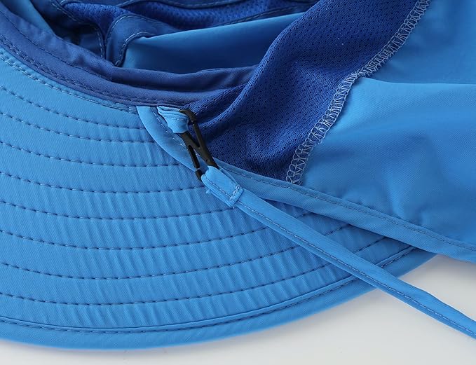 Home Prefer UPF 50+ Mens Wide Brim Fishing Hat with Neck Flap Sun Hat for Men Women Sun Protection Cap