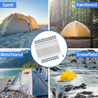 Homeon Wheels 12 Pcs Camping Ground Anchors Aluminum Screw Heavy Duty Metal Non-Rust Cast Tent Anchors for Securing Animals, Tent, Canopies, Sheds, Swing Sets, Car Ports, Trampoline