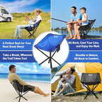 Portable Camping Chairs - 15s Setup & Compact 13" Fold - Backpacking Chair with Carry Bag, Camp Chair for Picnics, Fishing, Festival Sporting Events, Support 200 LBS - Blue