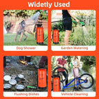 Finderomend Portable Shower for Camping with 7 Spray Modes, Hand Press Camping Shower with Removable Hose and Shower Head,Pressure Rinse Kits for Hiking Traveling Garden Beach Pet Shower