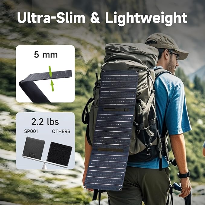 ALLPOWERS 21W 5V Foldable Solar Panel Charger, SP001 Solar Charging Kit with 5V USB-A and USB-C Charging, IP67 Waterproof Portable Solar Panel for Smartphone, Tablets, Outdoor, Camping, Hiking