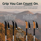 Retrospec Solstice Hiking Poles for Men & Women - Adjustable and Collapsible Lightweight Walking & Trekking Sticks - Aluminum w/Cork or Foam Grip