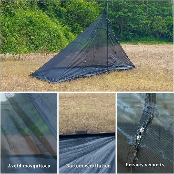 FireHiking Camping Hot Tent 4-8 Person Tipi Tent with Stove Jack for Bushcraft, Cooking and Heating