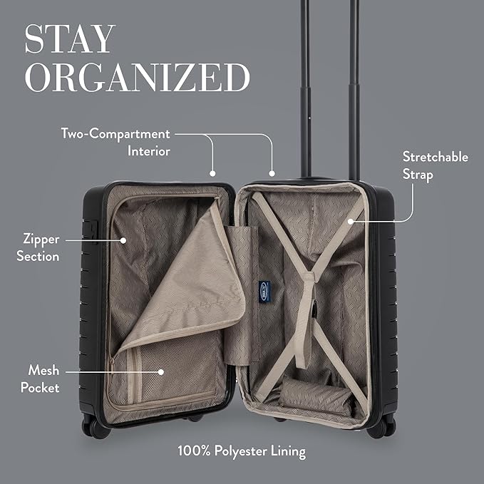 Bric's B|Y Ulisse 21-Inch Spinner - Luxury Carry-On Luggage With Spinner Wheels - Hard Shell Suitcases Made From Durable Polypropylene and Polycarbonate - Black