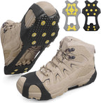 Ice Cleats Snow Traction Crampons for Shoes and Boots,11-Stud Ice Cleats Walking Traction Grips Anti-Slip Ice Snow Grippers Over Shoe for Women Men Walking on Snow and Ice