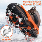 WIN.MAX Crampons for Shoes, Traction Cleats Ice Snow Grips with 19 Stainless Steel Spikes, Shoe Talons Anti - Slip Boots Spikes for Walking, Jogging, Climbing and Hiking