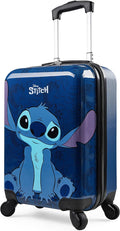 Disney Stitch Suitcase Set or Individual, Hard Shell Suitcase with Wheels 28L, 50L or 91L, 4 Wheels (Navy Stitch Small)