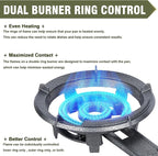 Bestfire 13" Single Propane Burner Stove 90,000 BTU Cast Iron Portable Outdoor Burner with 0-20 PSI Adjustable Regulator and 4ft Hose Perfect for Outdoor Wok Cooking