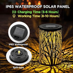 Large Solar Lanterns Outdoor Waterproof, 2 Pack Hanging Solar Lanterns, LED Tree Outdoor Lantern for Metal, Waterproof Lantern for Patio Porch Pathway Garden Decor