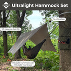 Onewind 12×10 ft Hexagon Hammock Rain Fly, Waterproof Lightweight and Durable Silnlyon Camping Hammock Tarp for Backpacking and Hiking, Complete Accessories, OD Green