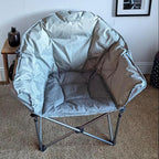 Colorsoul Oversized Camping Chairs Heavy Duty, Full Padded Foldable Camping Chairs for Adults with Cup Holders, Portable Camp Lawn Chairs for Outdoor, Support 450lbs,Yellow Grey