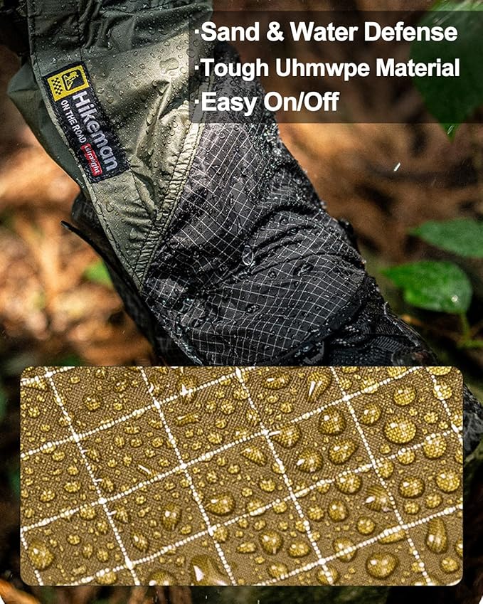 Trail Gaiters, Waterproof Low Shoe Protectors, Adjustable Boots Gators for Hiking & Running - Prevents Debris in Shoes