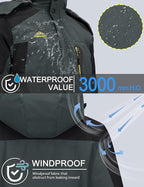 TACVASEN Men's Winter Ski Jacket Waterproof Snow Coats Snowboard Fleece Lining Jacket Warm Parka with Hooded