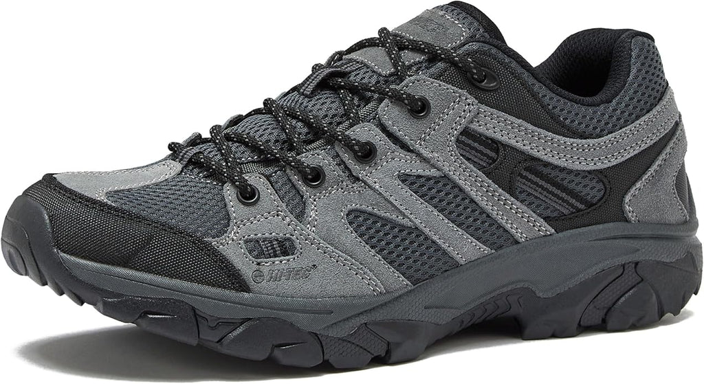 HI-TEC Ridge Low Waterproof Hiking Shoes for Men, Lightweight Breathable Outdoor Trekking and Trail Sneakers, Sizes 7 to 15, Medium and Wide Width