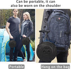 ALEVMOOM Upgraded Collapsible Stool with Cushion & Carry Bag, 500lbs Max Weight Portable Telescoping Stool, More Sturdy Lightweight Retractable Seat Folding Chair for Camping & Outdoors