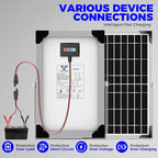 Solar Battery Trickle Charger: 10 Watt 12V Solar Panel Maintainer for Car Boat - Waterproof Monocrystalline Solar Charger with Controller for RV Marine Trailer Truck Motorcycle