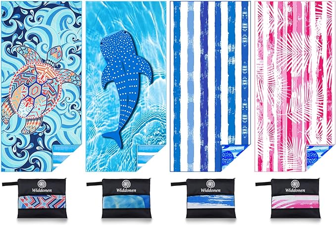 Microfiber Lightweight Beach Towel Sand Free Quick Dry Absorbent Thin Compact Towels for Swimming Pool Camping Beach Accessories Large Easy Pack Travel Things for Vacation Essentials Gift Adult
