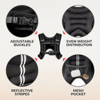 Weighted Vest - Weight Vest for Running, Strength Training & Muscle Building, Features Reflective Stripe for Safe Outdoor Workouts (available in 6lbs to 30lbs)