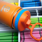 Takeya Actives Water Bottle with Straw Lid - Durable & Easy-Care Water Bottle with Stainless Steel Insulation - BPA-Free Lid with Carry Handle & Straw - Dishwasher-Safe - 18 oz, Ombre Awestruck