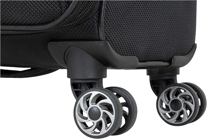 Kenneth Cole REACTION Rugged Roamer Lightweight Softside Expandable 8-Wheel Spinner Luggage, Black, 20-Inch Carry-On