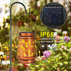 2 Pack Dragonfly Birthday Gifts for Women Mom Grandma Solar Lanterns Outdoor Waterproof Garden Decor Metal Hanging LED Decorative Light for Patio Yard Lawn Backyard Front Porch Gardening Gifts