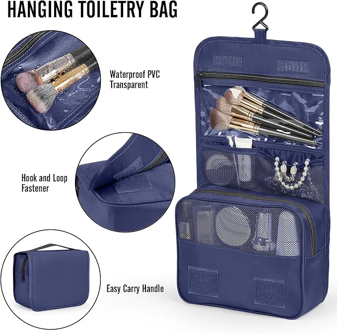 Veken 10 Set Packing Cubes for Travel Essential, Suitcase Organizer Bags in 4 Sizes, Carry-On Luggage Accessories with Large Laundry & Hanging Toiletry Bag, Must-Have for Airplane, Road Trip & Camping