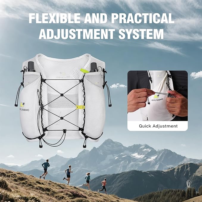 Running Hydration Vest for Women Men, Lightweight Water Vest with 2 TPU 250ML Soft Flask, Adjustable Chest Straps Runners Vest for Trial Hiking Cycling Jogging Marathon