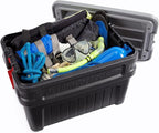 Rubbermaid ActionPacker️ 24 Gal Lockable Storage Box Pack of 2, Outdoor, Industrial, Rugged, Grey and Black