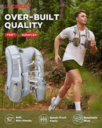 UTOBEST Running Vest, 5L Hydration Vest Lightweight, Breathable and Sweatproof Running Backpack, Adjustable Running Hydration Vest for Trail Running Marathon Race Jogging Cycling