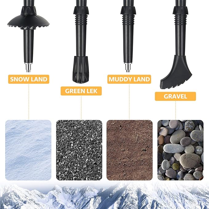 Covacure Trekking Poles Collapsible Hiking Poles - Aluminum Alloy 7075 Trekking Sticks with Quick Lock System, Telescopic, Collapsible, Ultralight for Hiking, Camping