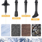 Covacure Trekking Poles Collapsible Hiking Poles - Aluminum Alloy 7075 Trekking Sticks with Quick Lock System, Telescopic, Collapsible, Ultralight for Hiking, Camping