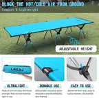 Foldable High/Low 2 Modes Camping Cot, with Extend Legs, Storage Bag, Ultralight & Durable Backpacking Travel Tent Cot, Max Loading Capacity 264lbs, Easy to use for Woman & Man