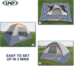 Camping Tent 4 Person, Waterproof Windproof Tent with Rainfly Easy Set up-Portable Dome Tents for Camping