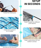 OutdoorMaster Beach Tent Sun Shelter with 2 Ventilated Doors, UPF50+ Easy Setup Beach Tent Canopy for 3 Person, Lightweight & Portable Family Beach Umbrellas for Sand with Carrying Bag - Blue