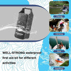 Waterproof First Aid Kit Roll Top Boat Emergency Kit with Waterproof Contents for Fishing Kayaking Boating Swimming Camping Rafting Beach Dark Grey