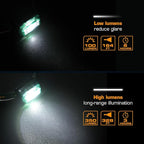 EverBrite Rechargeable Headlamp, 2 Pack Kids Headlamp with White/Red/Green Light and Memory Function, Head Lamp for Adult and Kid with 5 Modes, 120° Adjustable LED Headlamp for Camping, Running-Green
