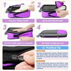 BAGAIL 4 Set/6 Set/8 Set Compression Packing Cubes Travel Accessories Expandable Packing Organizers(Purple HalfMesh 6 Set)