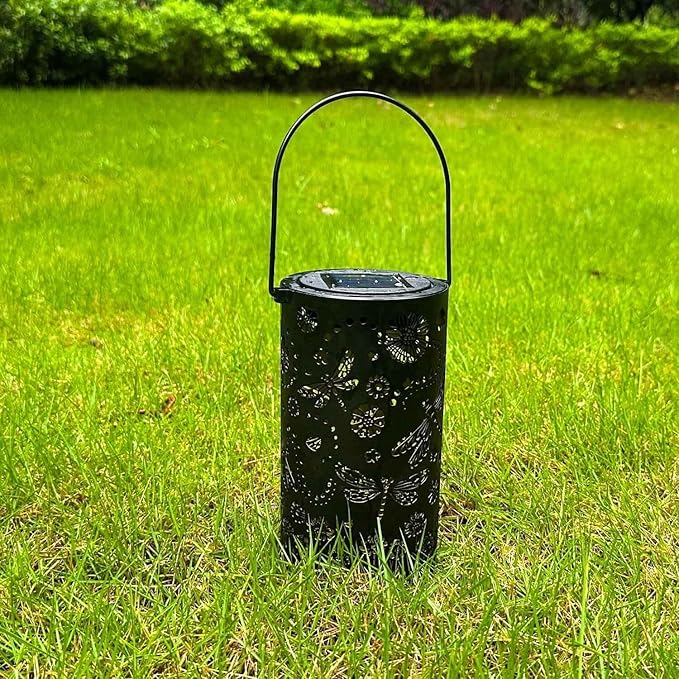 Solar Lanterns Outdoor Waterproof Garden Lamp Décor, Birthday Gifts for Women Mom Grandma, Hanging Metal LED Dragonfly Solar Lights for Yard Patio Decoration