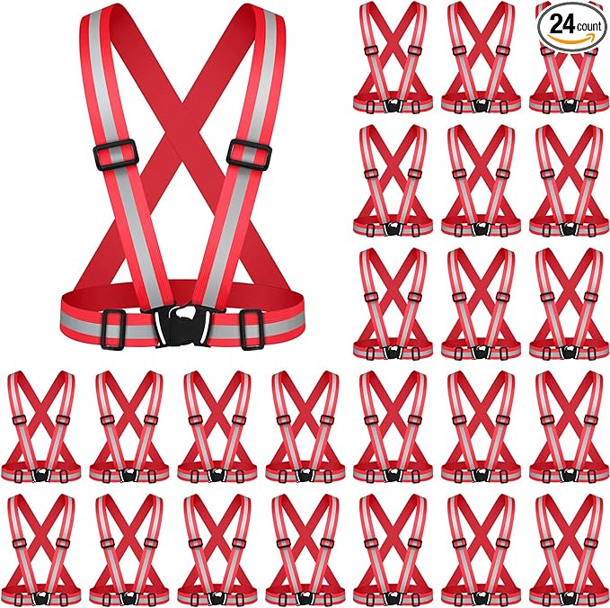 Hercicy Reflective Running Vest Reflective Running Shirt with Safety Straps High Visibility Construction Vest for Night Cycling Hiking Jogging Dog Walking