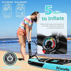 Paddle Board, Inflatable Stand Up Paddle Board，10.6'×33"×6" Ultra-Light SUP Board with Hand Pump, Leash, Repair Kit, Waterproof Phone Case and Backpack